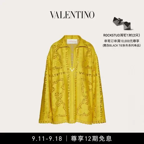 【12期免息】华伦天奴VALENTINO女士棉质蕾丝卡夫坦连衣裙图片
