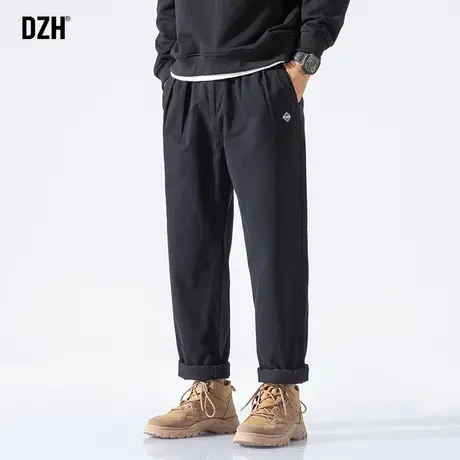 男士黑色直筒裤男春夏垂感美式高街纯棉裤子2023新款休闲长裤宽松商品大图