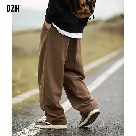 男士户外工装咖色裤子男秋款直筒宽松2023新款美式裤子垂感休闲裤商品大图