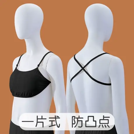 莫代尔宽松抹胸式文胸夏后背交叉带露背内衣防溜肩商品大图