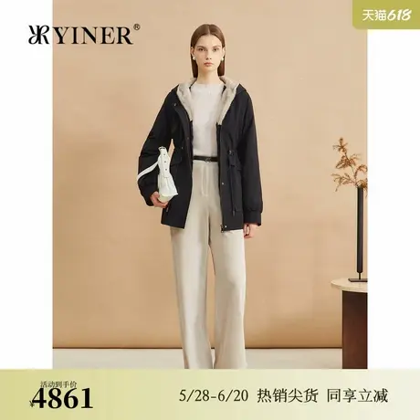 YINER音儿专选2024冬季新款水貂毛真皮皮草一手长派克服图片