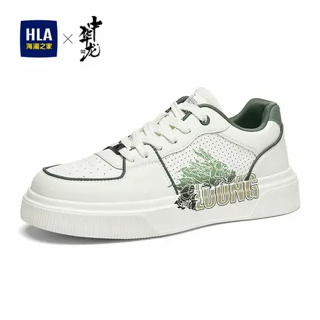HLA/海澜之家国潮中华龙男鞋新款春季透气休闲板鞋增高百搭小白鞋商品大图