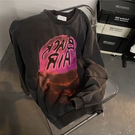 大码秋冬加厚保暖卫衣女宽松oversize叠穿打底hiphop嘻哈加绒上衣商品大图