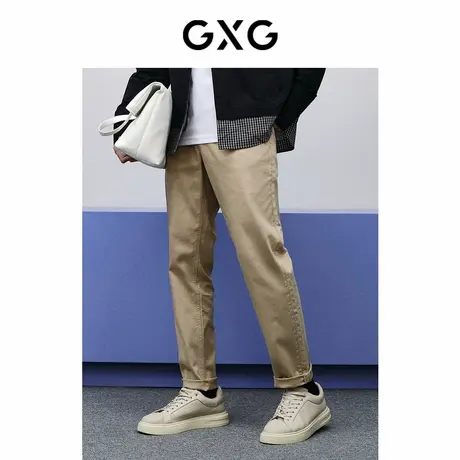 【X】GXG男装卡其色直筒牛仔裤2024年春季品GFX10500611图片