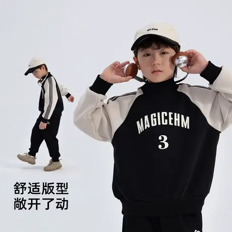 雪中飞kids儿童卫衣童装男童加绒卫衣春季加厚保暖上衣2026新款图片