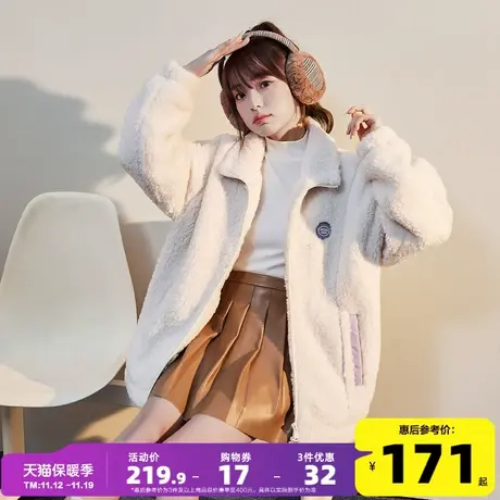 唐狮秋冬新款外套女仿羊羔毛加厚休闲甜美百搭短款毛茸茸上衣潮流图片