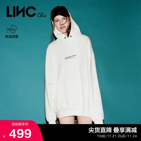 LINCCHIC金羽杰卫衣女春秋款潮酷印花宽松连帽卫衣女款R228HD515商品大图