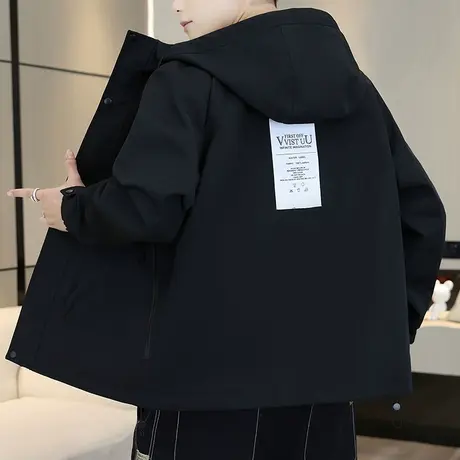港士博连帽夹克男士休闲外套秋季工装百搭男装潮流宽松青年上衣服图片