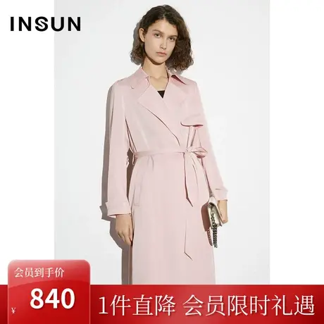 恩裳COVER2023年春款新款柔软细腻仿醋酸缎面珠光感弹力抗皱风衣图片