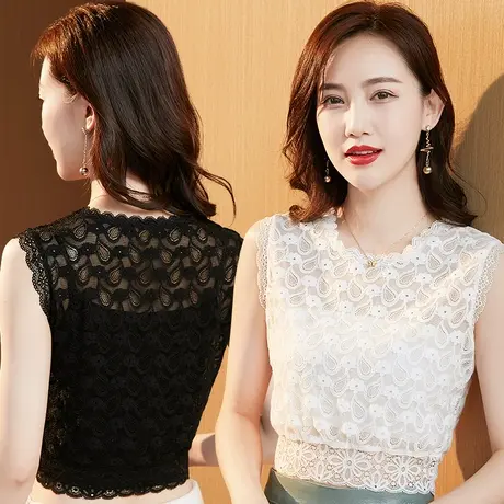 芙黛怡新款洋气设计感小众花边立领假领子女修身百搭2022打底衫图片