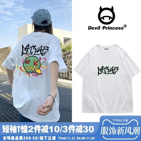 日系vintage短袖t恤女2024宽松韩版ins潮原宿风oversize上衣体恤商品大图