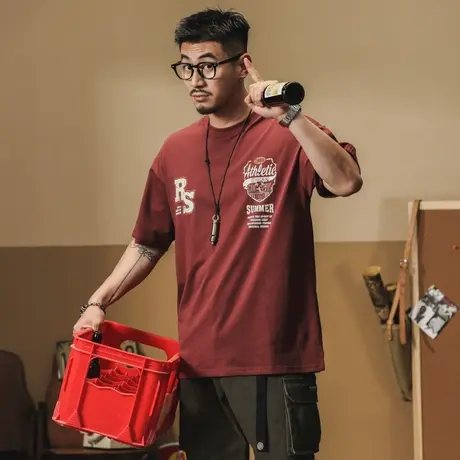 Modi Nick/摩帝尼克夏季薄款男士休闲潮流翻领百搭复古简约t恤商品大图