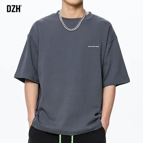 男士重磅t恤男短袖美式潮牌夏季半袖上衣圆领宽松体恤衫百搭衣服商品大图