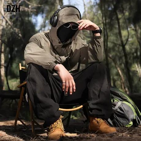 男士高级感痞帅冲锋衣男秋季2024新款hiphop美式复古夹克男生外套商品大图