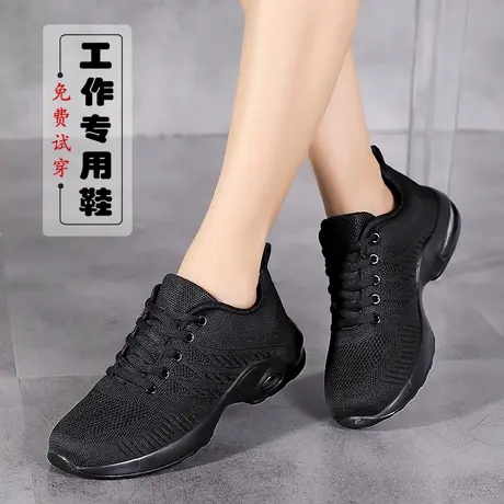 纯黑女鞋运动鞋防滑软底餐饮服务员工作鞋肯德基上班鞋老北京布鞋商品大图