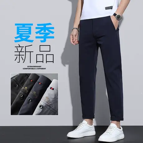 夏季薄款正装西裤男士直筒宽松休闲长裤子商务冰丝西装裤高端夏裤商品大图