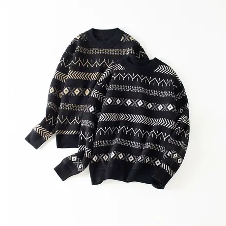 青年加绒加厚针织衫保暖上衣服潮流线衣一体绒雪尼尔毛衣男秋冬季商品大图