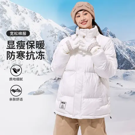 真维斯Z+女装 印花宽松立领棉服冬季宽松棉衣加厚保暖甜美风外套X图片