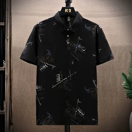 夏季男士短袖Polo衫潮流男生纯棉上衣2023新款半袖T恤男装打底衫商品大图