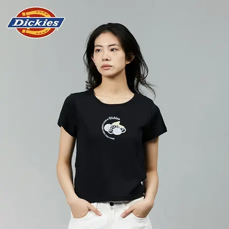 Dickies 24春夏新款女式前胸印花短款休闲圆领短袖T恤内搭图片