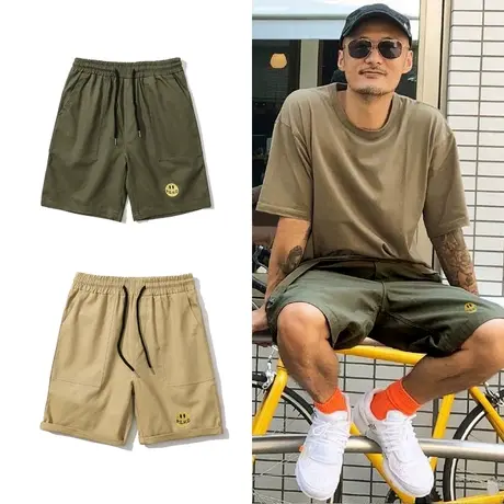 工装短裤男夏季日系潮牌余文乐大口袋宽松休闲潮流直筒运动五分裤图片