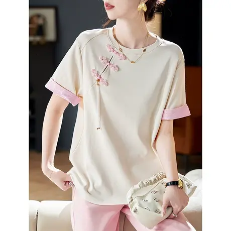 宝诗黎【新品价198元】新中式提花短袖T恤ACU1080图片