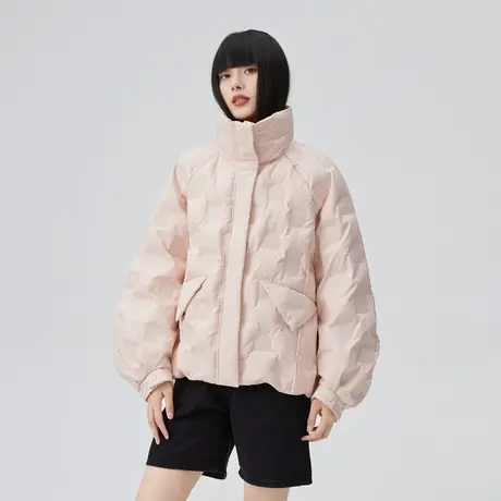 艾莱依短款羽绒服女2022新款秋冬女款立领时尚小众高级感设计外套商品大图