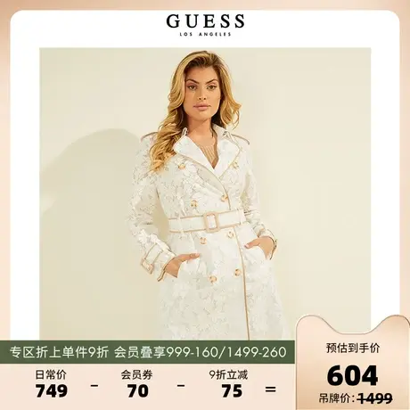 GUESS 女士法式蕾丝面温柔风衣外套W2GL06WEJP0图片
