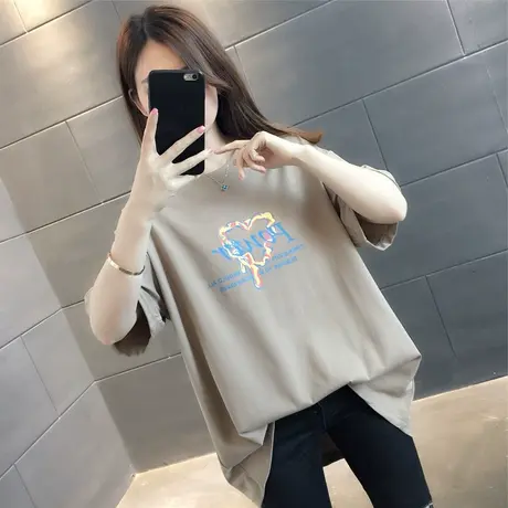 2023t恤女短袖ins潮网红夏季学生简约百搭韩版体恤宽松半袖上衣服图片