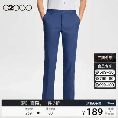 G2000男装商场同款2023新可机洗易打理合身剪裁秋季商务通勤西裤图片