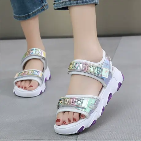 运动凉鞋女软底轻便2023夏季新款网红平底时尚休闲学生老爹沙滩鞋商品大图