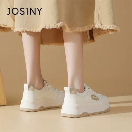 Josiny/卓诗尼厚底板鞋女2024新款春季百搭休闲潮流运动小白鞋子商品大图