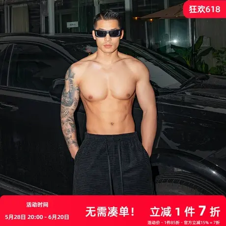 TOMATOPAPA短裤2025夏季棉质纹理男女运动休闲宽松沙滩休闲百搭裤商品大图
