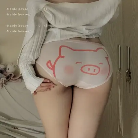 猪猪内裤~女士纯棉舒适透气裤衩夏季宽松大码可爱卡通女生三角裤图片