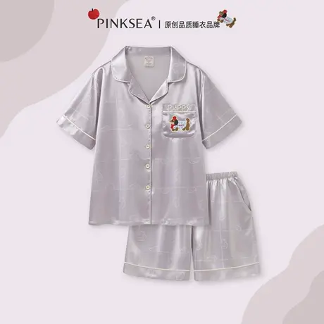 Pinksea冰丝睡衣女款夏天短袖短裤新款夏季高级感女士家居服套装商品大图