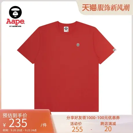 Aape男装春夏猿颜徽章刺绣潮流印花短袖T恤0768XXG图片