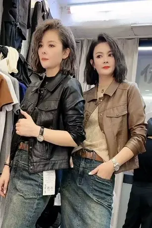 2023秋冬新款女士皮衣韩版修身显瘦皮夹克网红pu皮长袖机车服潮商品大图