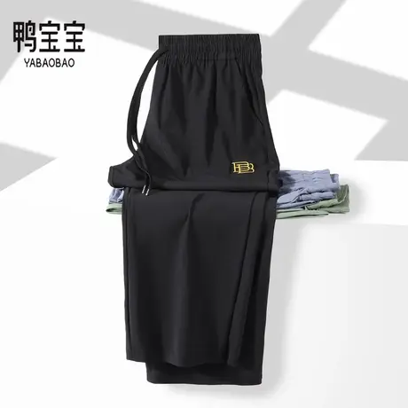 鸭宝宝冰丝裤男士2025新款高端速干排汗运动裤男凉感透气直筒裤图片