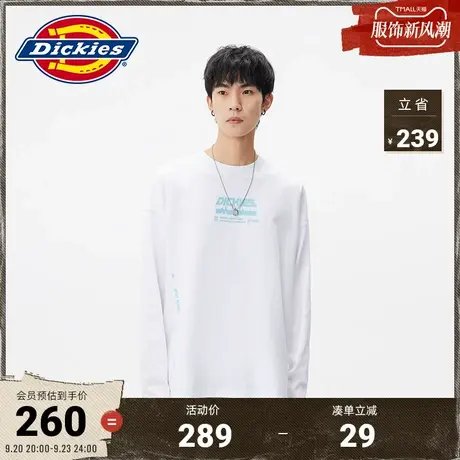 Dickies商场同款秋冬工装灵感宽松全棉印花长袖T恤 休闲上衣商品大图