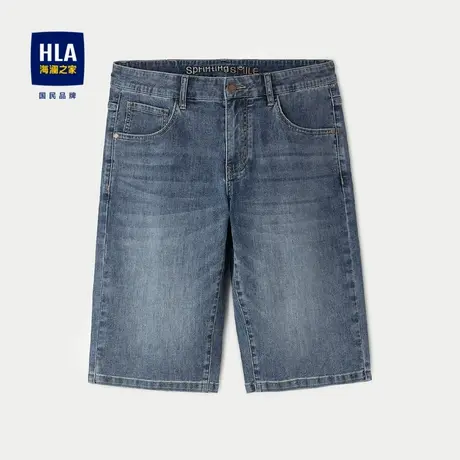 HLA/海澜之家SPRINTING SMILE系列牛仔中裤25春夏新五袋直筒裤男商品大图