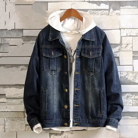 牛仔外套男春秋款潮流帅气百搭衣服韩版休闲宽松褂子春季男士夹克商品大图