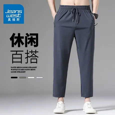 GQ真维斯男士休闲裤夏季新款轻薄商务西装速干小脚秋冬九分裤子潮商品大图