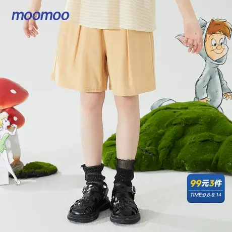 美特斯邦威moomoo童装休闲五分裤女童夏季运动舒适梭织短裤商品大图