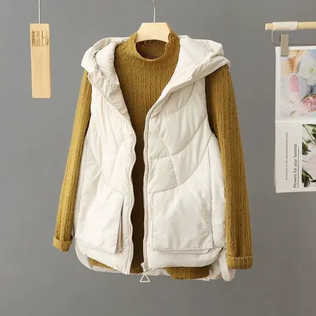 羽绒棉马甲女短款秋冬新款加厚外套2023年面包服宽松坎肩冬外穿潮商品大图