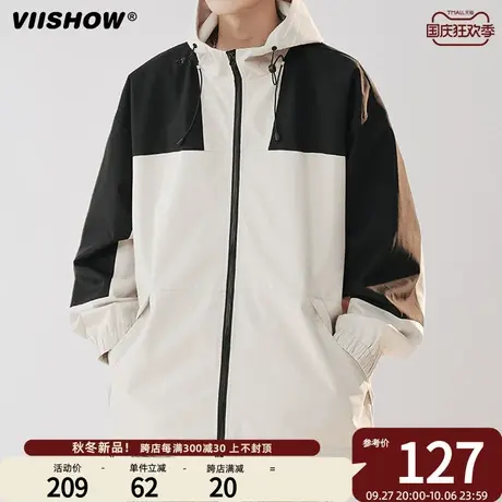 VIISHOW山系冲锋夹克男宽松潮牌秋美式复古机能冲锋夹克男士休闲商品大图