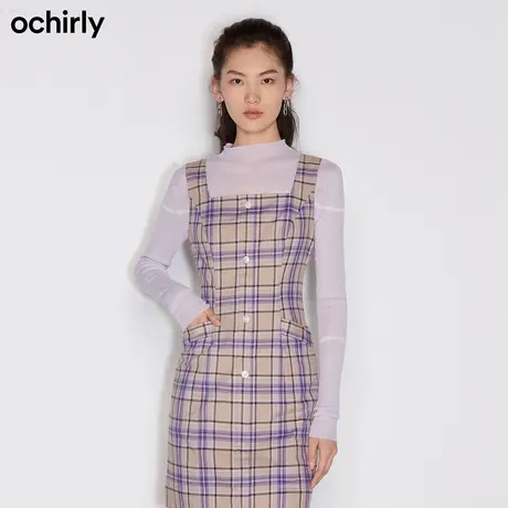 ochirly欧时力新款冬装扎染修身打底内搭套头针织衫女1NY303165F商品大图