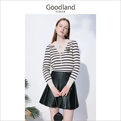 音儿美地女装2022冬季新款羊毛混纺套头针织衫上衣商品大图