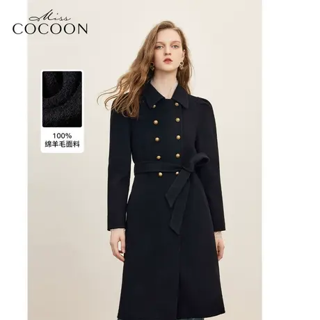 MISSCOCOON静奢风羊毛双面呢大衣2023秋冬新款韩系高级感毛呢外套商品大图