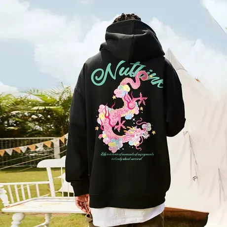 Nuthink国潮中国龙本命年重磅420g连帽卫衣潮牌男宽松情侣外套潮商品大图