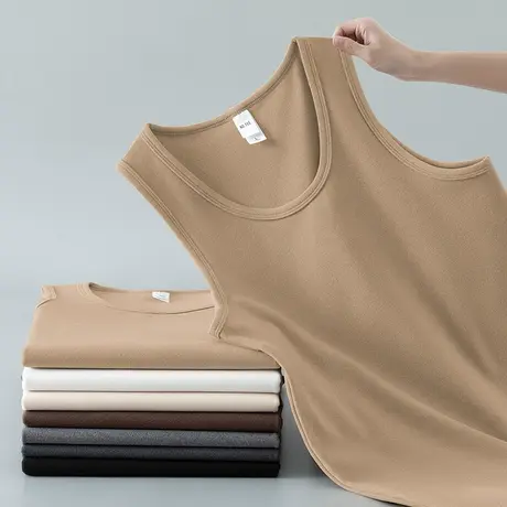 300g重磅德绒背心男跨栏健身双面绒运动坎肩秋冬保暖无袖打底马甲商品大图